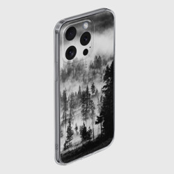 Чехол для iPhone 15 Pro Max силиконовый с защитой камеры Туманный лес - темный - фото 2