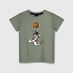 Детская футболка хлопок Космический баскетболист