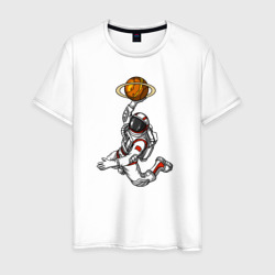 Мужская футболка хлопок Космический баскетболист