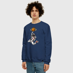 Мужской свитшот хлопок Космический баскетболист - фото 2