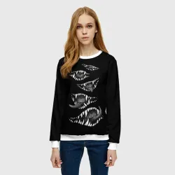 Женский свитшот 3D Пасти Хелсинг - фото 2