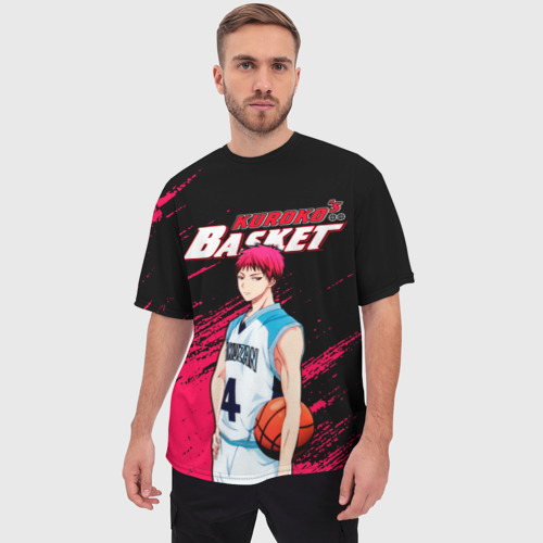 Мужская футболка oversize 3D Kuroko no Basuke, Akashi Seijuro Сейджуро Акаши, цвет 3D печать - фото 3