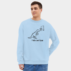Мужской свитшот oversize без начеса хлопок T-rex can't dunk - фото 2