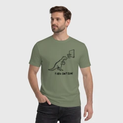 Мужская футболка хлопок T-rex can't dunk - фото 2