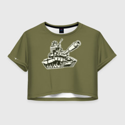 Женская футболка Crop-top 3D Танкота оливковый