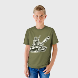 Детская футболка 3D Танкота оливковый - фото 2