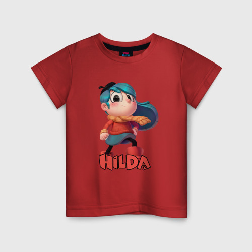 Детская футболка хлопок с принтом Хильда мультсериал, вид спереди #2