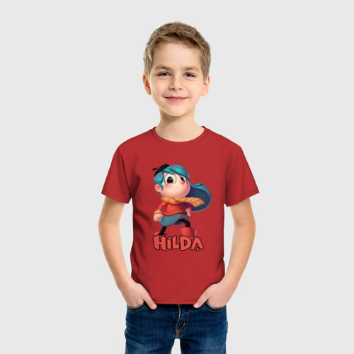 Детская футболка хлопок с принтом Хильда мультсериал, фото на моделе #1