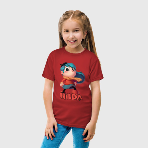 Детская футболка хлопок с принтом Хильда мультсериал, вид сбоку #3