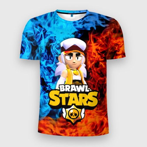 Мужская футболка 3D Slim с принтом ФЭНГ БРАВЛ СТАРС , FANG BRAWL STARS, вид спереди #2
