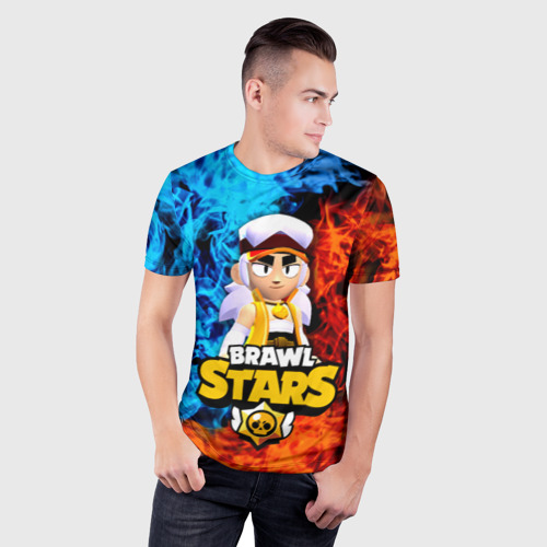Мужская футболка 3D Slim с принтом ФЭНГ БРАВЛ СТАРС , FANG BRAWL STARS, фото на моделе #1