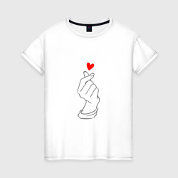 Женская футболка хлопок Любовь на кончиках пальцев чувства по щелчку