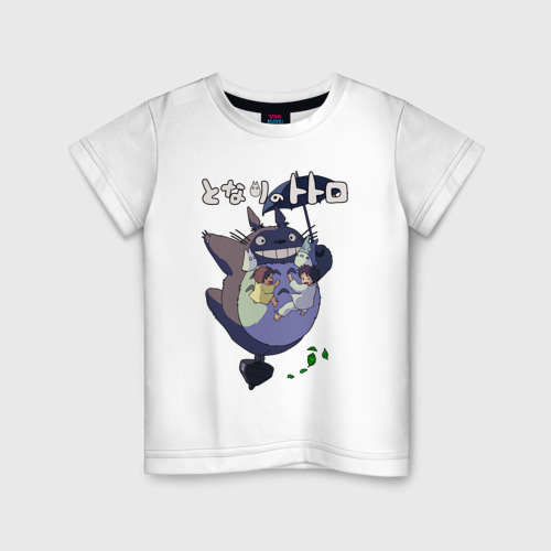 Детская футболка из хлопка с принтом Totorо, вид спереди №1