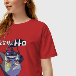 Женская футболка хлопок Oversize Totorо - фото 2