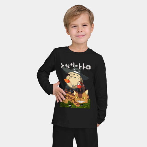 Детская пижама с лонгсливом хлопок с принтом Keeper of the forest, фото на моделе #1