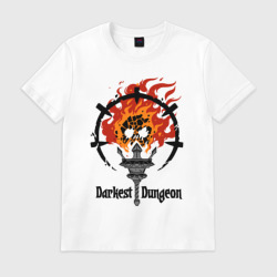 Мужская футболка хлопок Darkest Dungeon - skull logo