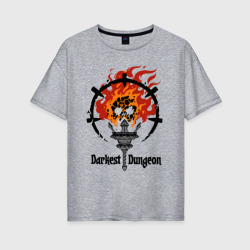 Женская футболка хлопок Oversize Darkest Dungeon: skull logo