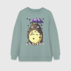 Женский свитшот oversize без начеса хлопок Watari rain