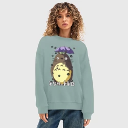 Женский свитшот oversize без начеса хлопок Watari rain - фото 2