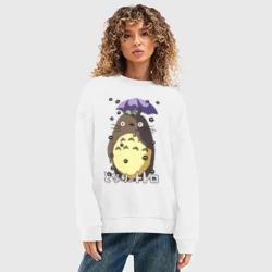 Женский свитшот oversize без начеса хлопок Watari rain - фото 2