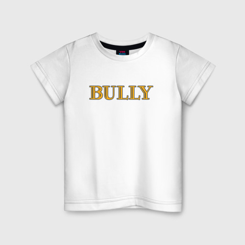 Детская футболка хлопок Bully big logo, цвет белый