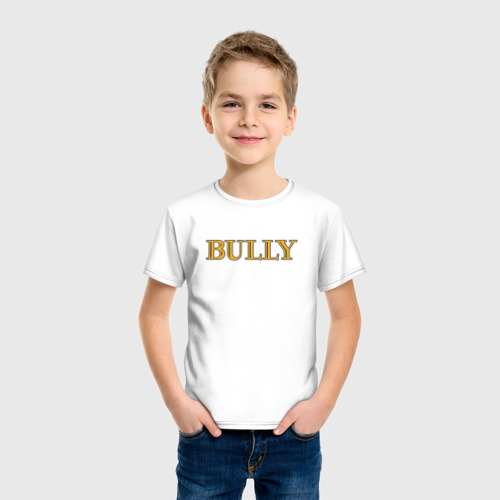 Детская футболка хлопок Bully big logo, цвет белый - фото 3