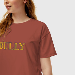 Женская футболка хлопок Oversize Bully big logo - фото 2