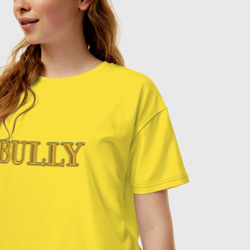 Женская футболка хлопок Oversize Bully big logo - фото 2