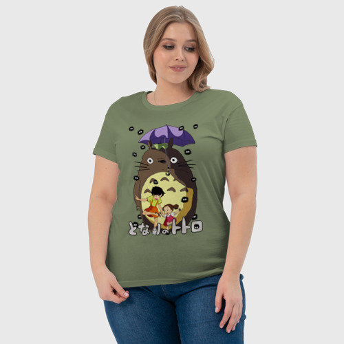 Женская футболка хлопок Susuwatari, цвет авокадо - фото 6
