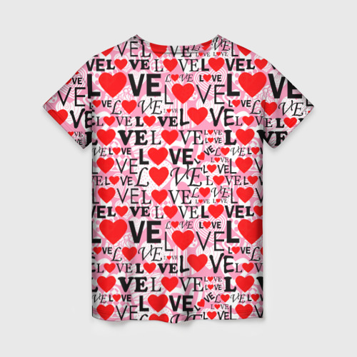 Женская футболка 3D Love-Love паттерн, цвет 3D печать - фото 2