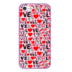 Чехол для iPhone 5/5S матовый Love-Love паттерн