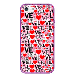 Чехол для iPhone 5/5S матовый Love-Love паттерн