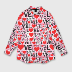 Женская рубашка oversize 3D Love-Love паттерн