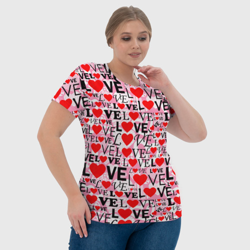 Женская футболка 3D Love-Love паттерн, цвет 3D печать - фото 6