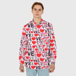 Мужская рубашка oversize 3D Love-Love паттерн - фото 2