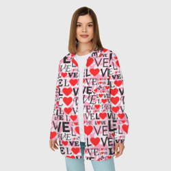 Женская рубашка oversize 3D Love-Love паттерн - фото 2