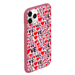 Чехол для iPhone 11 Pro Max матовый Love-Love паттерн - фото 2