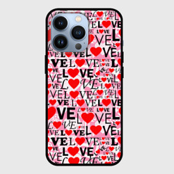 Чехол для iPhone 13 Pro Love-Love паттерн