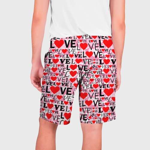Мужские шорты 3D Love-Love паттерн, цвет 3D печать - фото 2