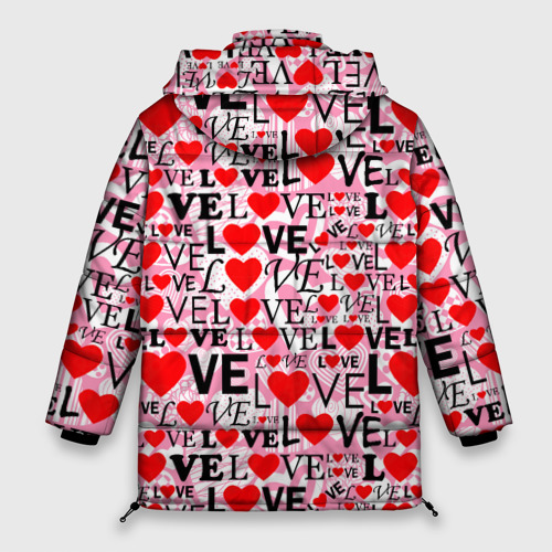 Женская зимняя куртка Oversize Love-Love паттерн, цвет красный - фото 2