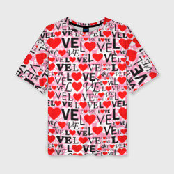 Женская футболка oversize 3D Love-Love паттерн