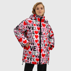 Женская зимняя куртка Oversize Love-Love паттерн - фото 2