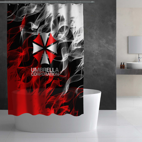 Штора 3D для ванной Umbrella Corporation Fire - фото 2