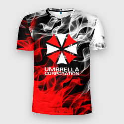 Мужская футболка 3D Slim Umbrella Corporation Fire