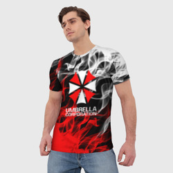 Мужская футболка 3D Umbrella Corporation Fire - фото 2