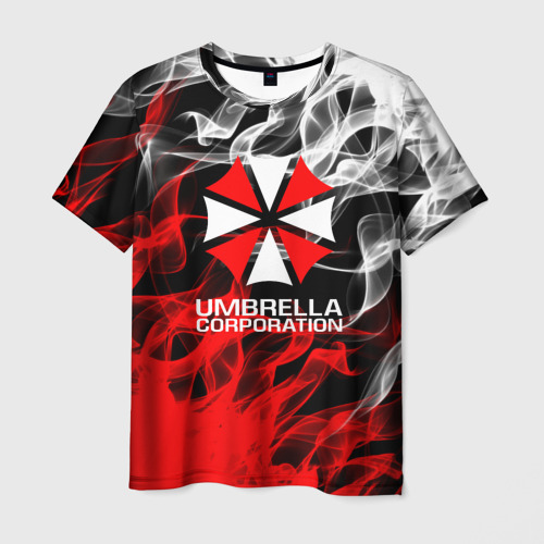 Мужская футболка с принтом Umbrella Corporation Fire, вид спереди №1