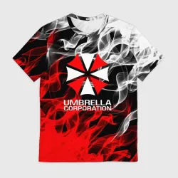 Мужская футболка 3D Umbrella Corporation Fire