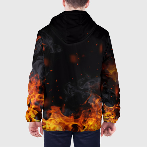 Мужская куртка 3D с принтом Umbrella Corporation Огонь, вид сзади #2