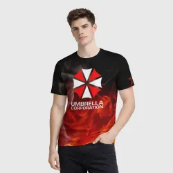 Мужская футболка 3D Umbrella Corporation пламя - фото 2