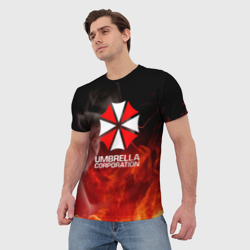 Мужская футболка 3D Umbrella Corporation пламя - фото 2